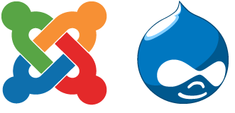 logos de Joomla y de Drupal
