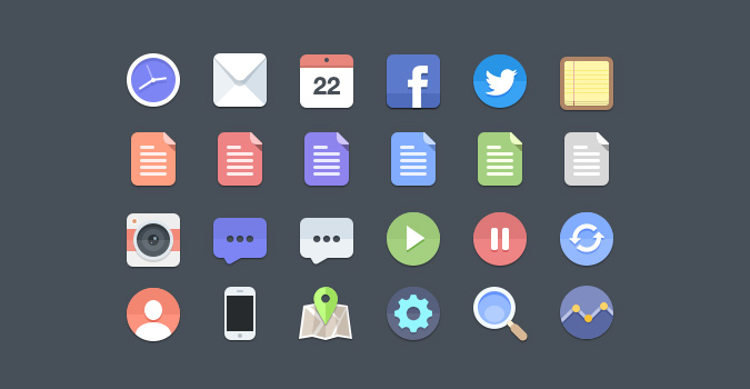 24 iconos flat